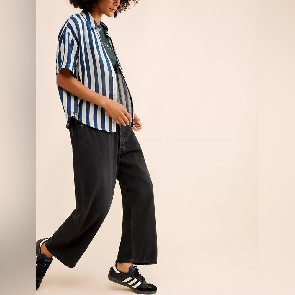 Lee Vintage Ankle Button Fly Wide Leg Ankle Jeans